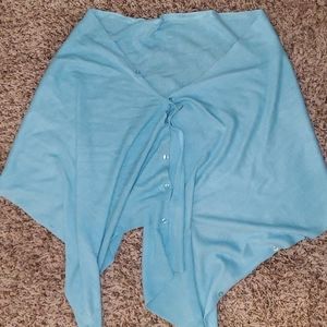 Blue sweater wrap